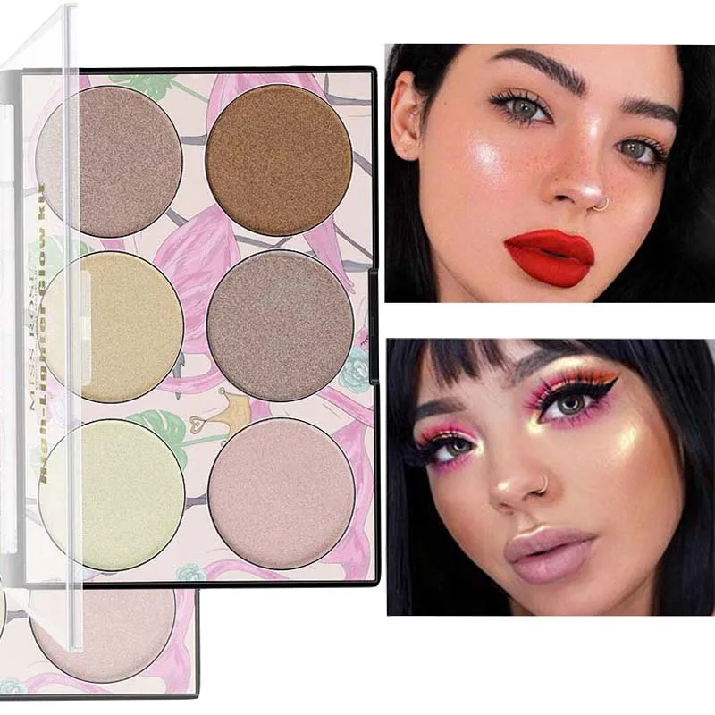 

High-gloss powder three-dimensional V face primer six-color high-gloss powder white concealer cheek strengthening profile