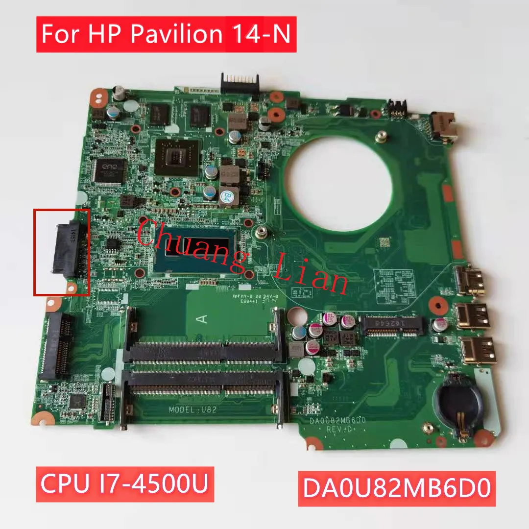 Материнская плата для ноутбука HP Pavilion 14-N DA0U82MB6D0 с центральным процессором I7-4500U