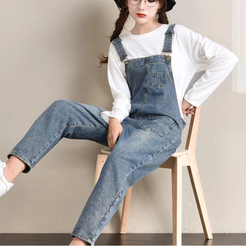 

Women Casual Plus Size Jumpsuits Women Jean fashion Loose Denim Jumpsuit for ladies plus size new arrive