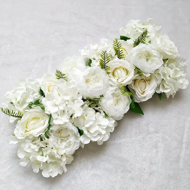 Artificial Peony Rose Hydrangea Row Wedding Background Fake Flower Wall Decoration DIY Combination Wedding Arch Arrangement White