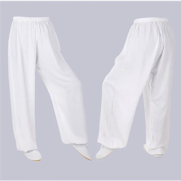 Cotton Linen Tai Chi Kung Fu Martial Arts Pants Wushu Wing Chun Trousers Loose Plus Size Trousers for  Kung Fu Tai Chi Clothing