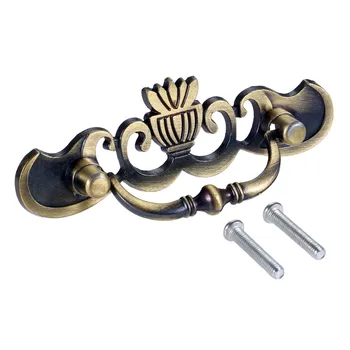 DRELD 64mm Antique Brass Pull Handles for Kitchen Cupboard Drawer Cabinet Door Retro Jewelry Box Handle Furniture Knobs Hardware