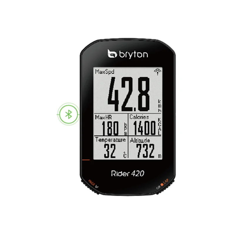 Беспроводной велокомпьютер Bryton Rider R420 GPS GNSS/ANT Bluetooth частота сердечных сокращений
