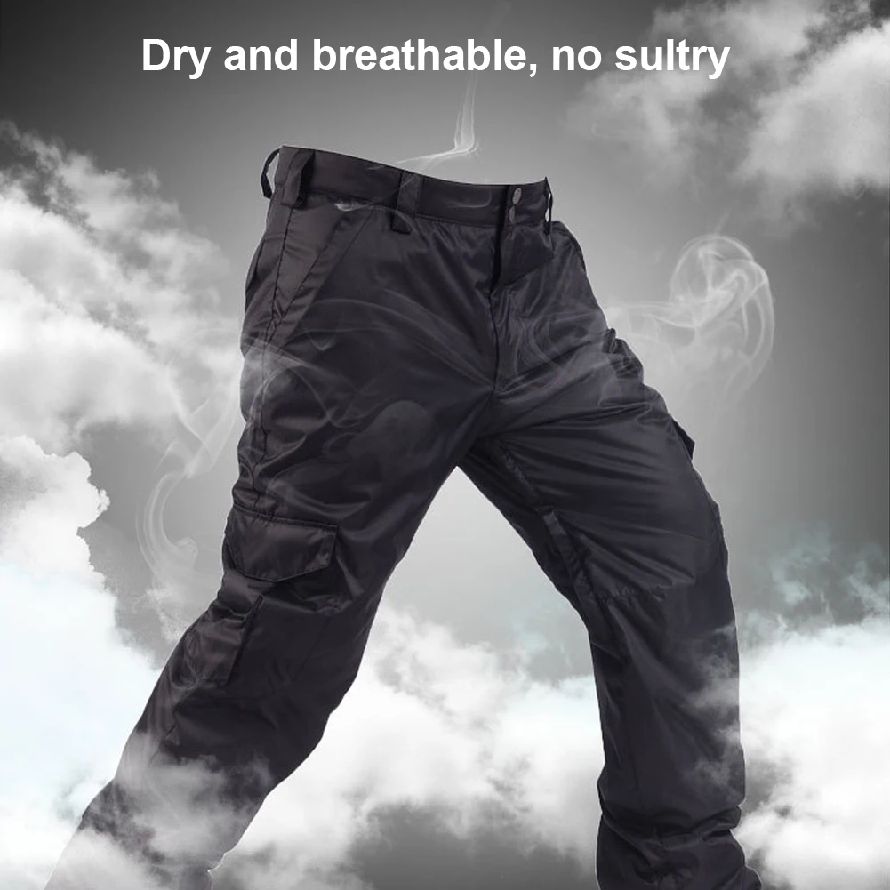 Fishing Breathable Hiking Outdoor Mountaineering Warm Snowboard Thicken Men Ski Pants Zipper Windproof Waterproof Camping Winter