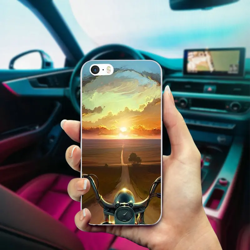 Мягкий ТПУ Прозрачный чехол для телефона, сумка для iPhone X 10 7 6 6s 8 Plus 4 4S 5 5S SE 5C, сумки ретро Мото Кросс, мотоциклетная спортивная сумка