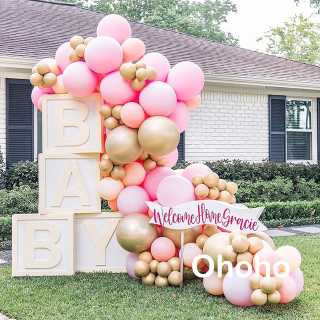 Kit De Arco De guirnalda De Globos rosa para bautizo De niñas, Kit De Arco  De aniversario, Baby Shower, fiesta De cumpleaños, decoración De chica De  Bautismo - AliExpress