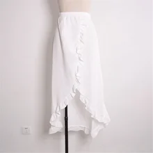 Гофрированная кружевная юбка, сексуальная пляжная юбка с высоким разрезом для отдыха,, весна, лето, осень,, женская модная повседневная сексуальная юбка