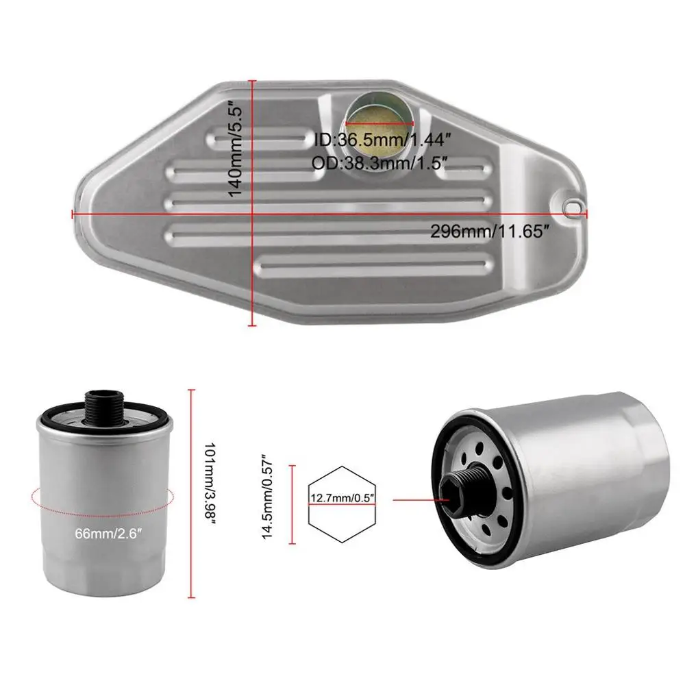 

45RFE 545RFE 68RFE Transmission Filter Kit 4WD Governor Line Pressure Transducer Suit With Pan Gasket 1999-UP Ram Durango