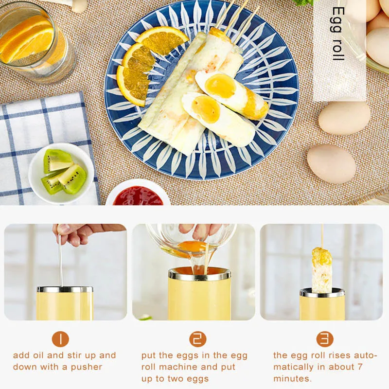 Electric Automatic Eggs Roll Maker Portable Egg Cooker Mini Household Egg  Boiler Cup Omelette Breakfast Machine Cooking Tools