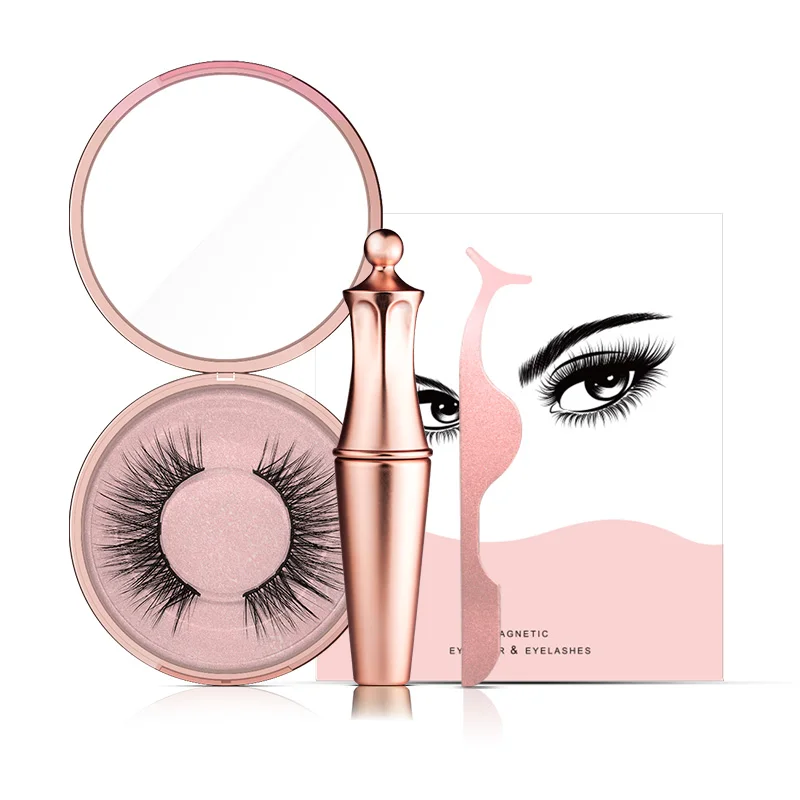 Magnetic Eyelashes Kit Handmade Natural Waterproof 5 Magnets Eyelashes Makeup Set False Lashes Need Use With Magnetic Eyeliner|False Eyelashes| - AliExpress