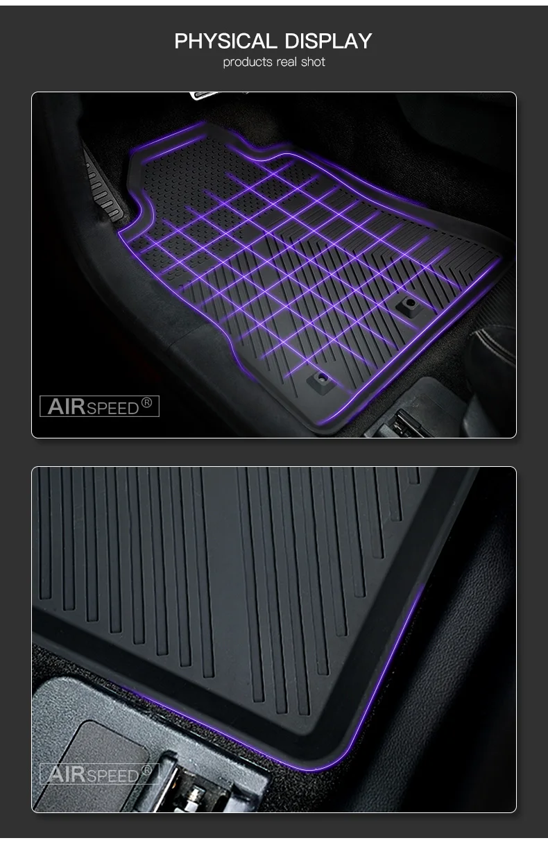 Скорость движения воздуха изготовленный на заказ силиконовые автомобильные коврики для Ford Mustang аксессуары воды доказательство пыли коврики