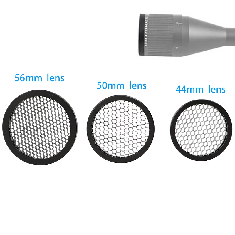Tactical 50mm Sunshade Mesh Cover Cap Protector For Rifle Scope Lens 