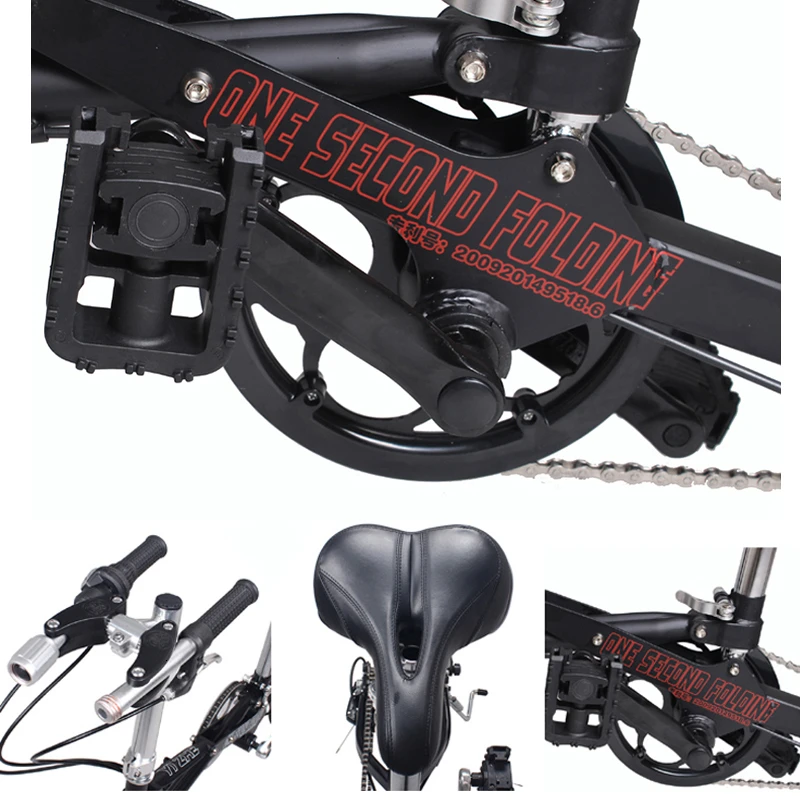 Foldable bicycle 14 16 Inches Easy folding portable Disc brake Single Variable speed Mini Small bike Lightweight Travel Fahrrad