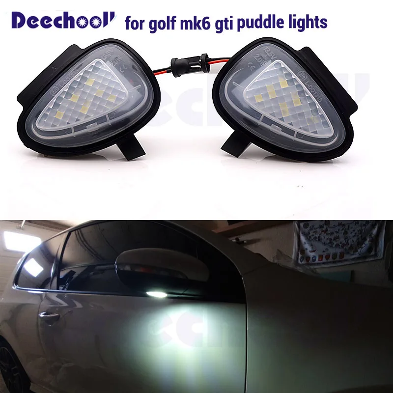 Светодиодный ошибок светодиодный под туалетное зеркало со светодиодной подсветкой Лампа нижней подсветки двери для Volkswagen VW Golf MK5 MK6 GTI R32 Passat B7 B6 CC Scirocco MK3 Touran
