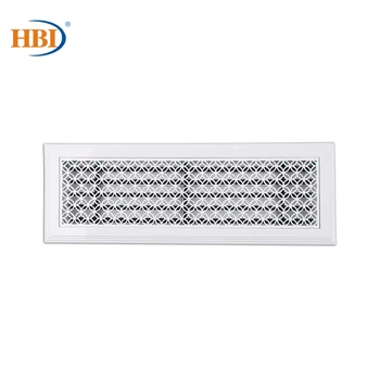 

HBI 500mm*150mm White Rectangular Plastic Frame Steel Decorative Air Grille Vent Retro Style Outlet Pattern-May Prosperous