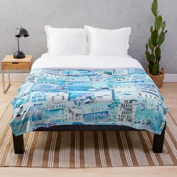 

B E A C H Throw Blanket Soft Sherpa Blanket Bed Sheet Single Knee Blanket Office Nap Blanket