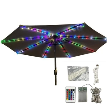 

104LED Patio Umbrella Light 14 Colors Garden Parasol Lamp USB Waterproof LED String Light Flexible Decor Lighting Outdoor Lamps