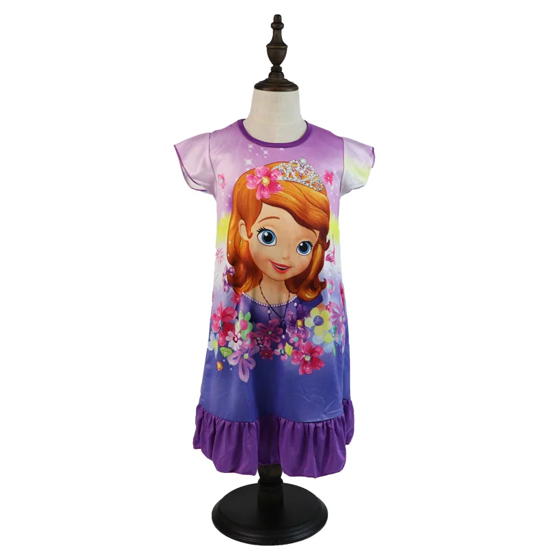 Детская одежда новое летнее платье принцессы с рисунком для маленьких девочек ночная рубашка