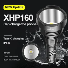 

2021 NEW XHP160 Most Powerful Led Flashlight Rechargeable Led Torch Light High Power Tactical Flashlight 18650 XHP90 Usb Lantern