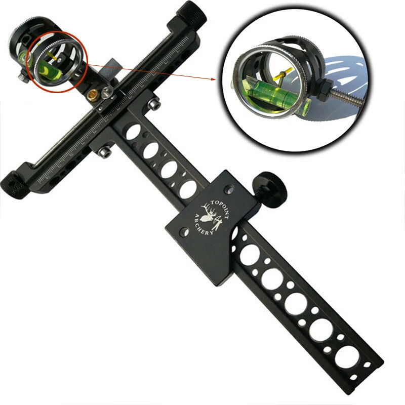 

Archery Compound Bow Sight 0.059 Optical Fiber Single Pin 4X Lens Micro Adjust