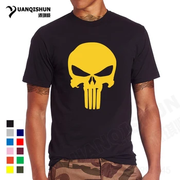

YUANQISHUN Fine T-shirt Fashion Fresh Tshirt The Punisher Skull Hip Hop Tee Shirts O-Neck Printed Pattern Short Sleeve T Shirts