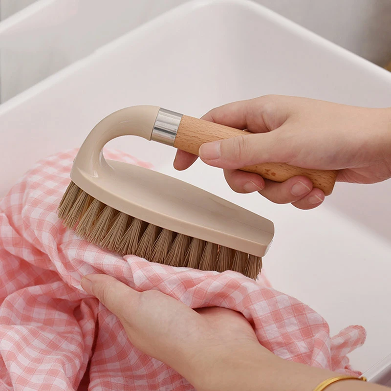 Brosse de nettoyage en bois Brosse de nettoyage multifonctionnelle pour le lavage des chaussures et du linge Brosse de décontamination des sols de la salle de bain_voghion.com