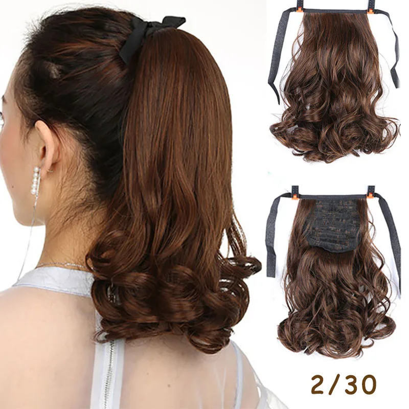 DIANQI short curly hair natural tail clip in synthetic heat resistant ponytail hair extensions hairpiece for women fake hair extensions