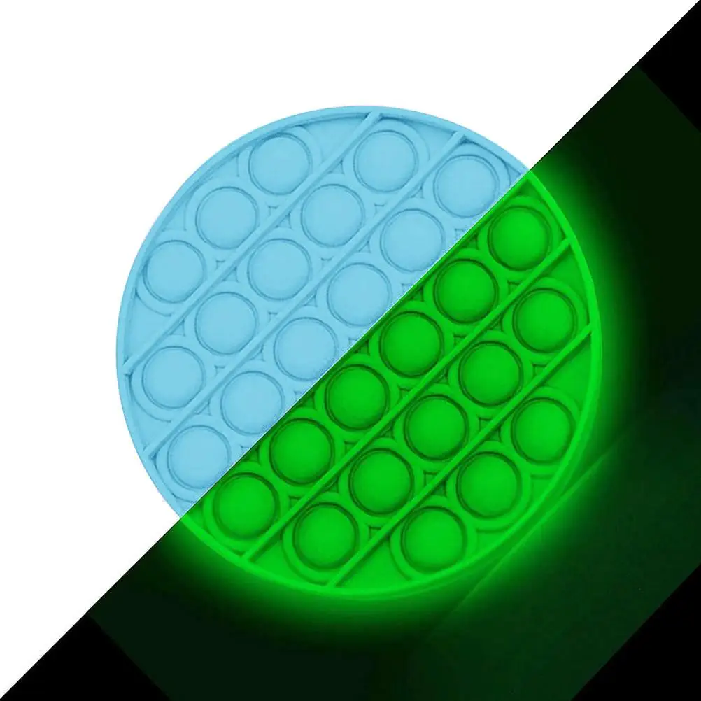 Silicone Toys Bubble Fidget Luminous-Toy Relief Figet Anti-Stress Popit-Pop Glow-In-The-Dark
