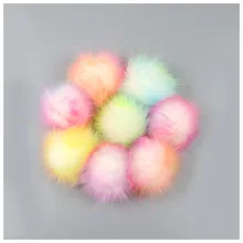10 шт разноцветная ложная шапка с бубоном помпоном ручной работы из искусственной шерсти аксессуары для шариков искусственный помпон из лисьего меха с пряжкой