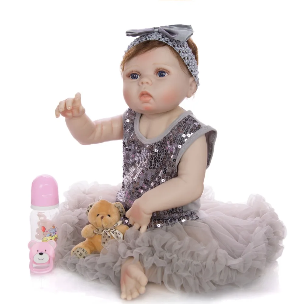 55 см Bebes Reborn Baby Doll Toys выглядит красивый Силикон виниловые куклы для девочек с