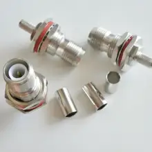 

RF Coax Connector RPTNC RP TNC Female With O-ring Bulkhead Panel Nut Crimp for LMR195 RG58 RG142 RG223 RG400 Cable Plug Adapters