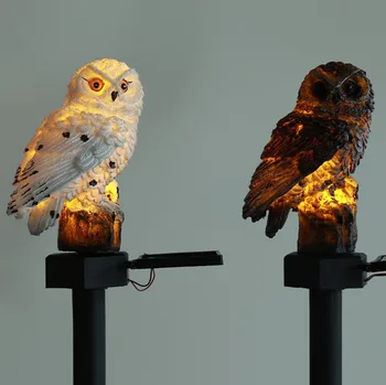 

solar power led garden light outdoor Waterproof energy panel lamp luz solar Owl lighting Path Yard decoration for Dropshipping