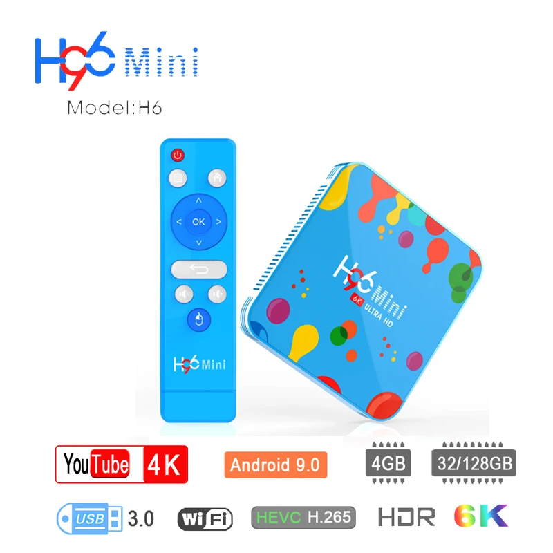 

Max 4GB RAM 128GB ROM 6K Smart Media Player Android 9.0 TV Box H96 Mini Allwinner H6 QuadCore Dual Wifi 32G H96Mini PK X96 MAX