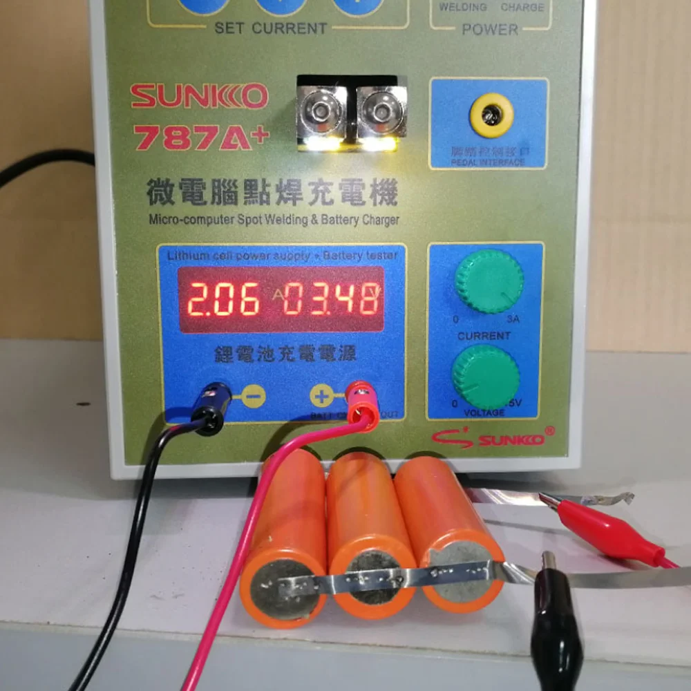 US $93.15 SUNKKO787A Double Pulse Spot Welder 18650 Lithium Battery Welding Machine with Load Test Function EU Plug 220V