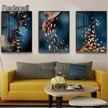 

Nordic Posters Diamond Embroidery Fish Butterfly Art Painting 5d Diamond Painting Rhinestones Square Diamond Mosaic 3 PCS TT2610