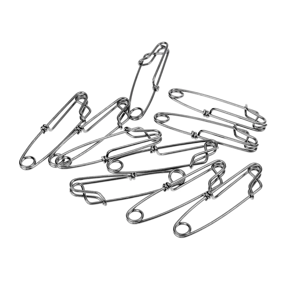 60x Long Line Clips Fishing Connectors Stainless Steel Snap Longline Branch Hanger Tuna Clip