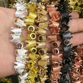 

5pcs/lot Natural Stone Hematite Beads Crown Beads DIY Crown Spacer Beads for Jewelry Making Men Bracelet 8x13mm