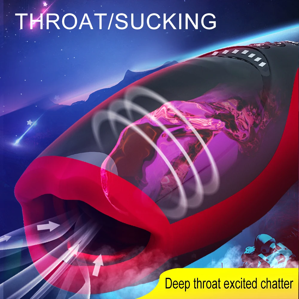 Мужской мастурбатор вибратор для мужчин Глубокая глотка язык Автоматический