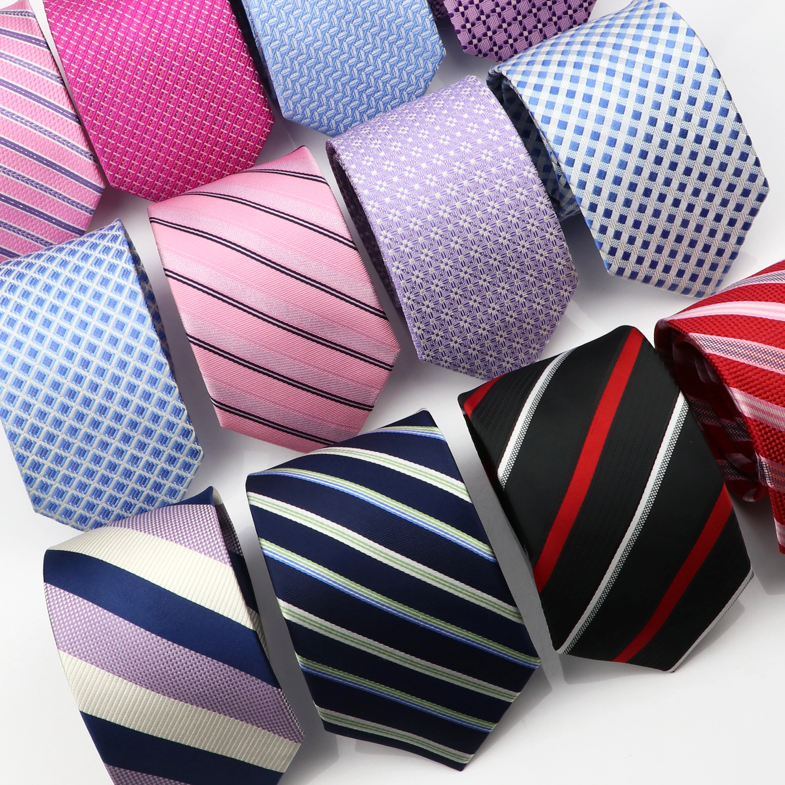 Neck Tie 100% Silk Tie Blue Pink Striped Plaid Necktie Mens Business Skinny Tie Tuxedo Suit Shirt Gift Daily Wear Accessory