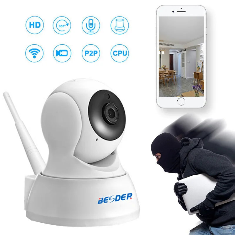 

BESDER 720P/1080P IP Camera Wireless Home Security Camera Surveillance Camera Wifi Night Vision CCTV Camera 2MP Baby Monitor