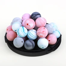 

TYRY.HU 10Pcs Food Grade Silicone Beads 15mm Round Beads Baby Chewable Jewelry Accessories Baby Teethers Necklace Pendant Charms