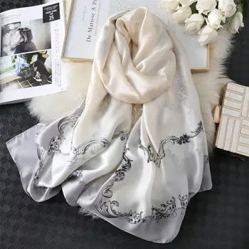 

Silk Scarf Women Digital Print Female Soft Foulard Designer Silk Wrap Shawl Scarves Tourist shawl