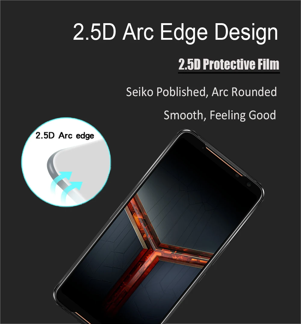 75 шт./партия 2.5D Премиум Закаленное стекло для Asus ROG Phone II полное покрытие Защитная пленка для Asus ROG Phone II