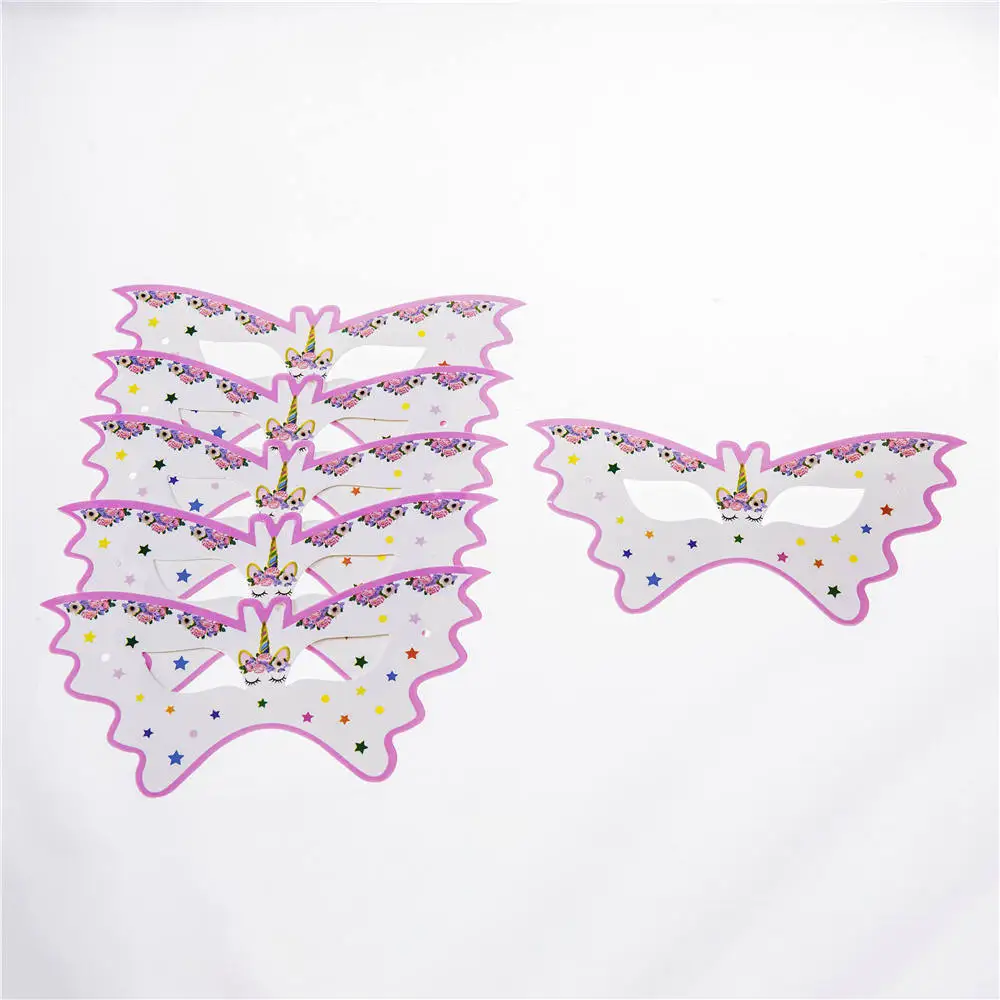mask 6pcs Вечерние наряды Единорог тема вечерние маска героя из мультфильмов тема вечерние принадлежности Единорог глаза патч - Цвет: mask 6pcs