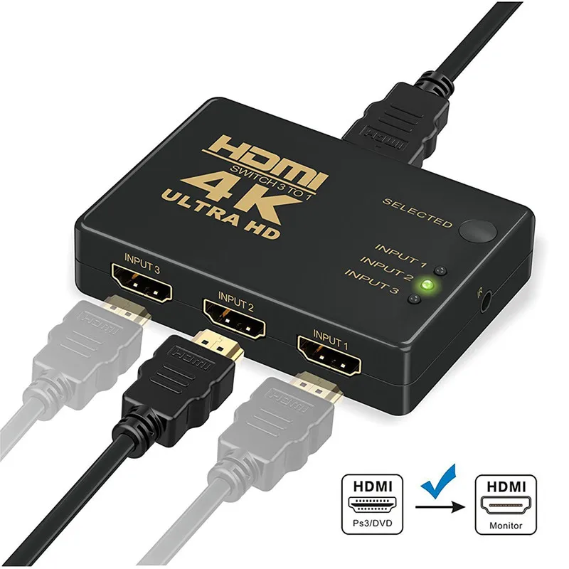 4K HD кабель-разветвитель HDMI 1080P 5 в порт мини коммутатор с ИК-пультом дистанционного управления Селектор для HD tv DVD tv Xbox PS3/4 Z2 ноутбука