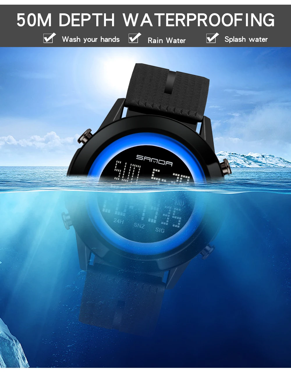 digital and analog watch 2021 SANDA Men's Sport Watches Fashion Life Waterproof Military Digital Wristwatch Male Clock Black Rubber Strap Clock Relogio old digital watch