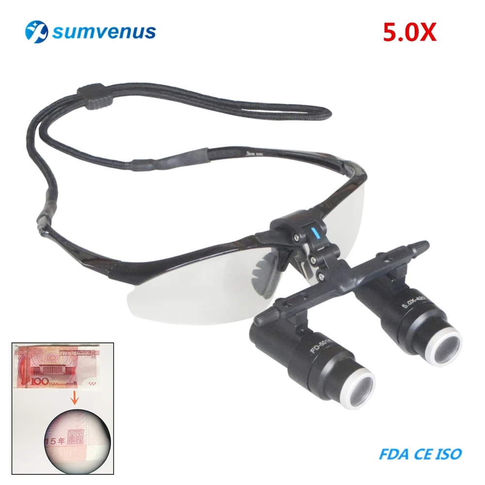 

5.0X Medical Dental Binocular Magnifier Dentistry Surgical Kepler FD-501K High Glasses Loupes Protective Spectacles Glasses