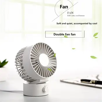 

Mute Double Leaf Fan Desktop Mini USB Fan 4 Inch Low Noise USB Small Fan