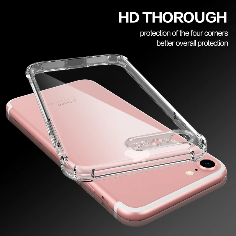 

SmartDevil Shockproof Bumper Phone Case for IPhone X XS XR XS Max 8 7 6 6S Plus Transparent Silicone Clear Protection Back Cover