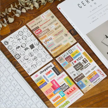 

6Sheets/packs Cute Vintage Postmarks Sticker/Multifunction/Cartoon DIY Paper Sticker/Sign post/Label G195